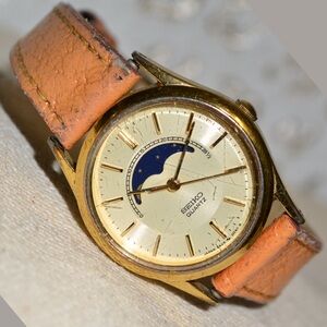 VTG Seiko Moon Phase Watch 1987 25mm 2A24-0048 Celestial